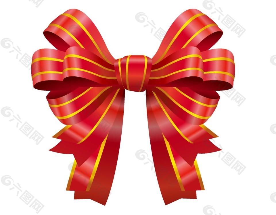 紅色絲帶蝴蝶結png元素