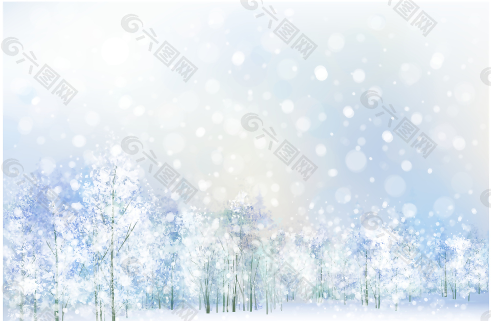 精美白雪唯美背景