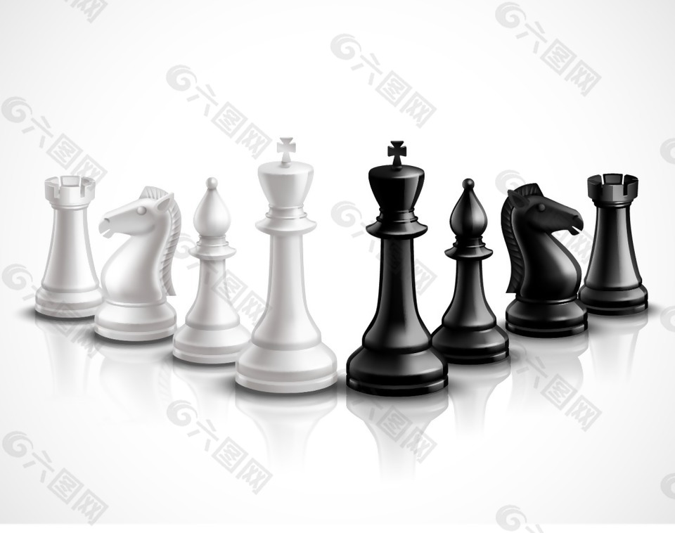 黑白国际象棋插画