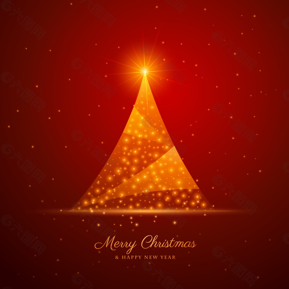 紅色圣誕節(jié)字體賀卡矢量背景素材