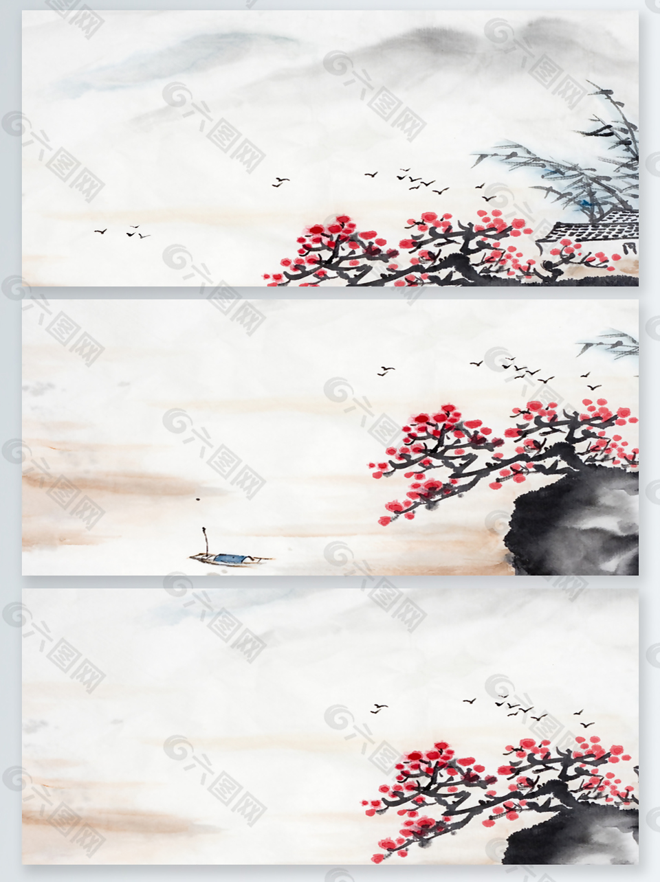 水墨PSD廣告展板背景素材