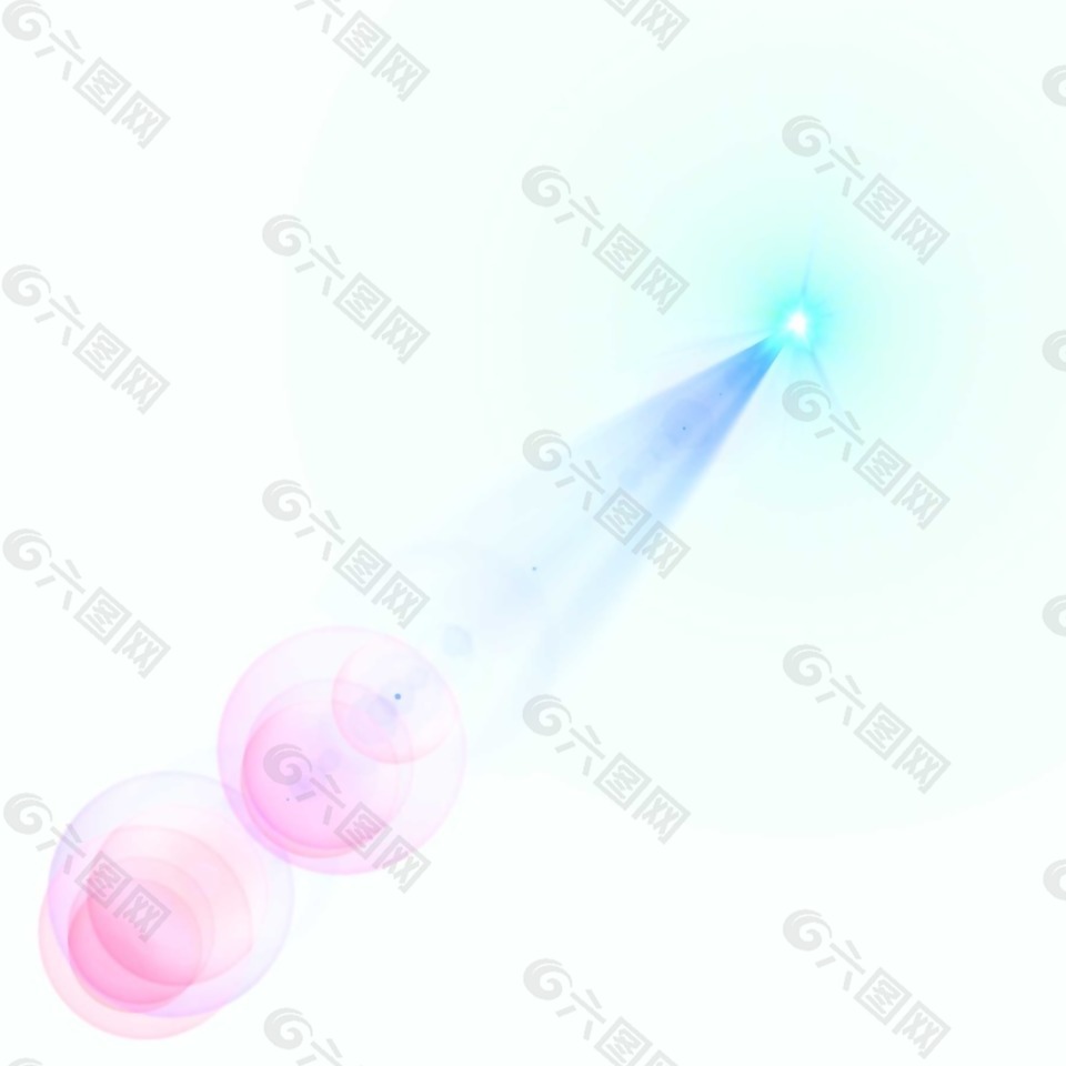 蓝色激光粉色光圈png元素