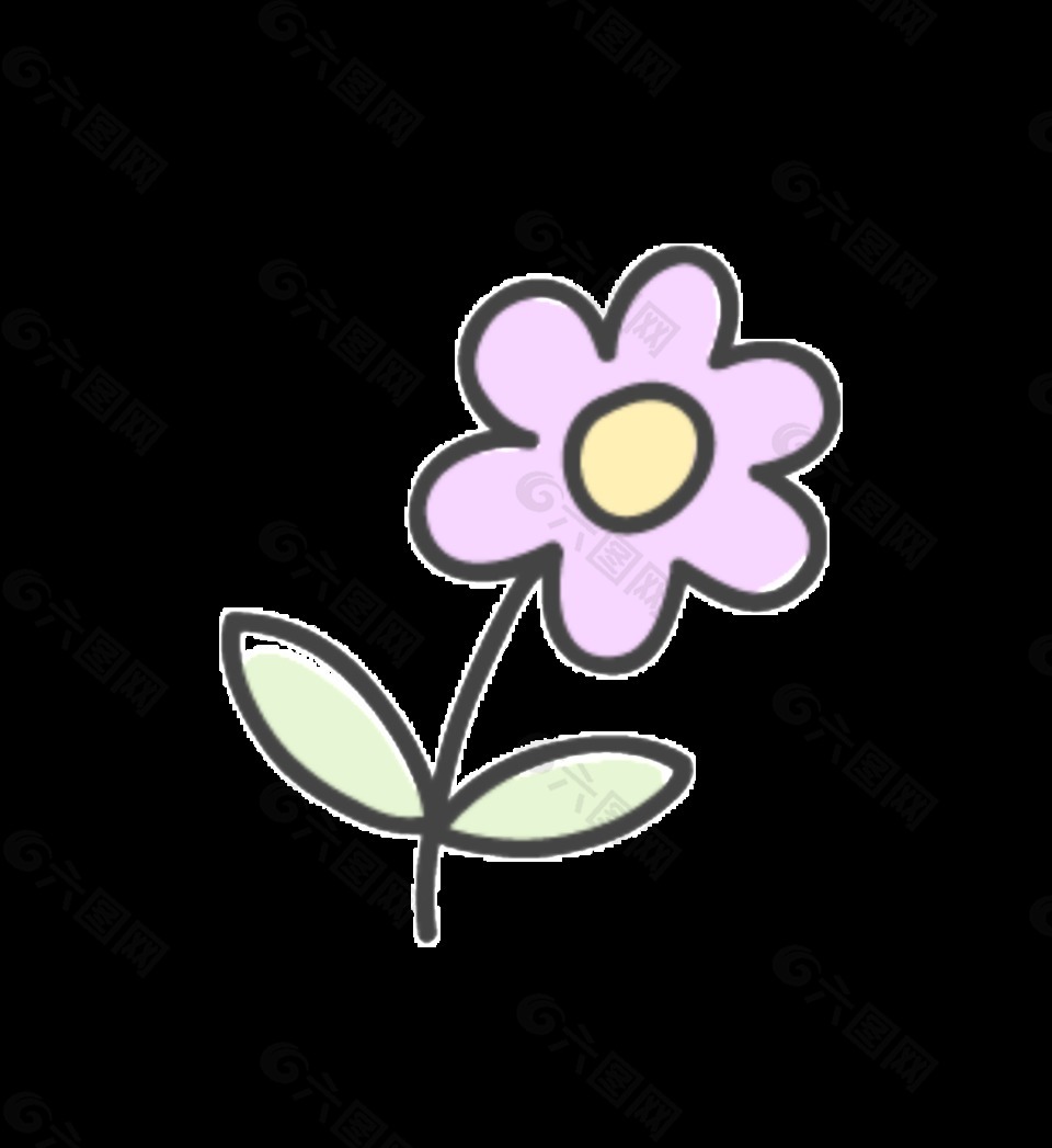 手绘一朵花矢量素材