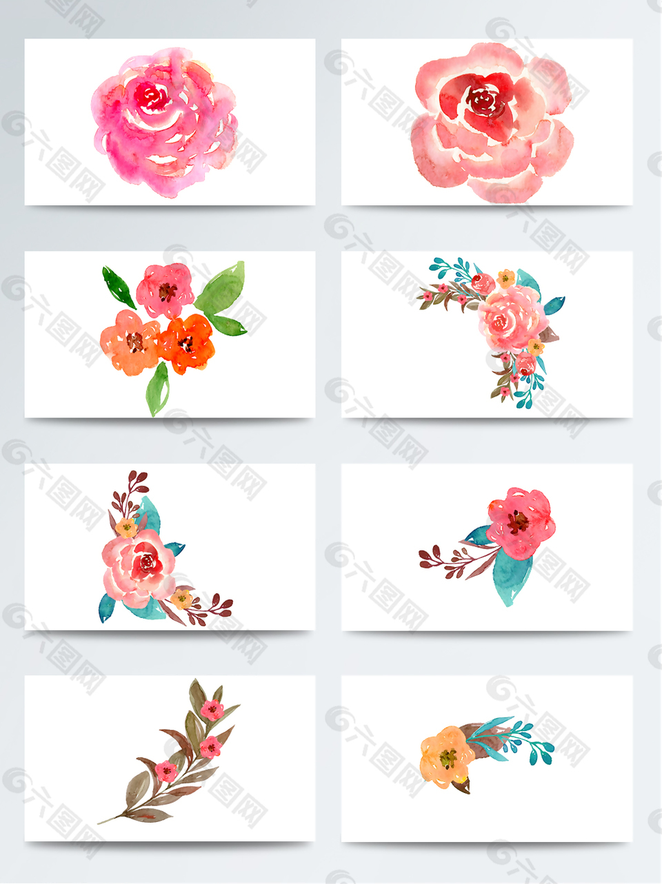 美麗彩色鮮花PNG免扣合集