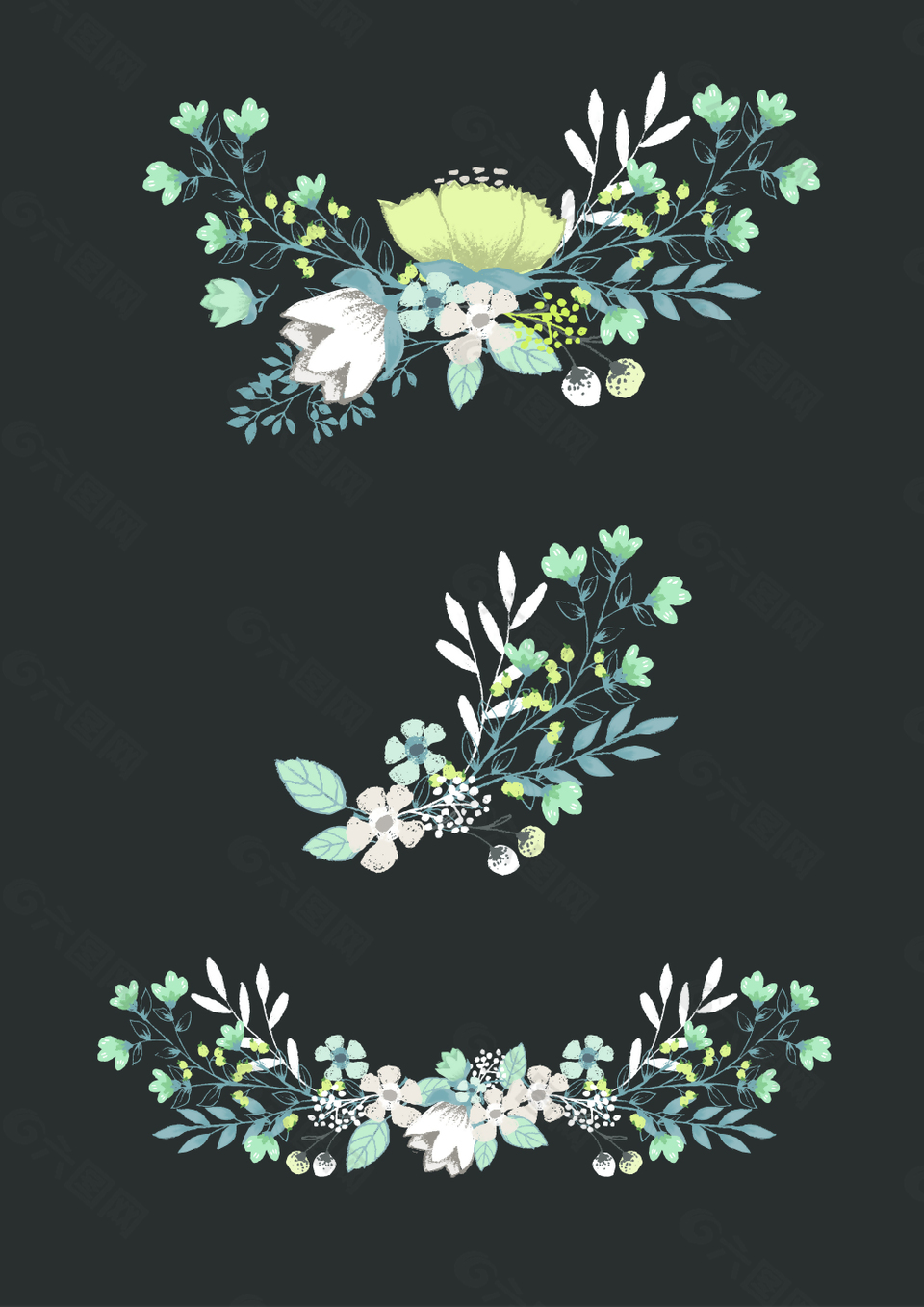 時(shí)尚清新的花朵插畫