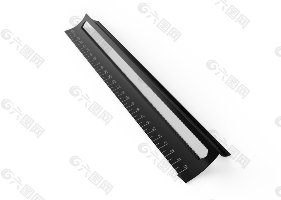 辦公文具用品黑色長尺子jpg素材
