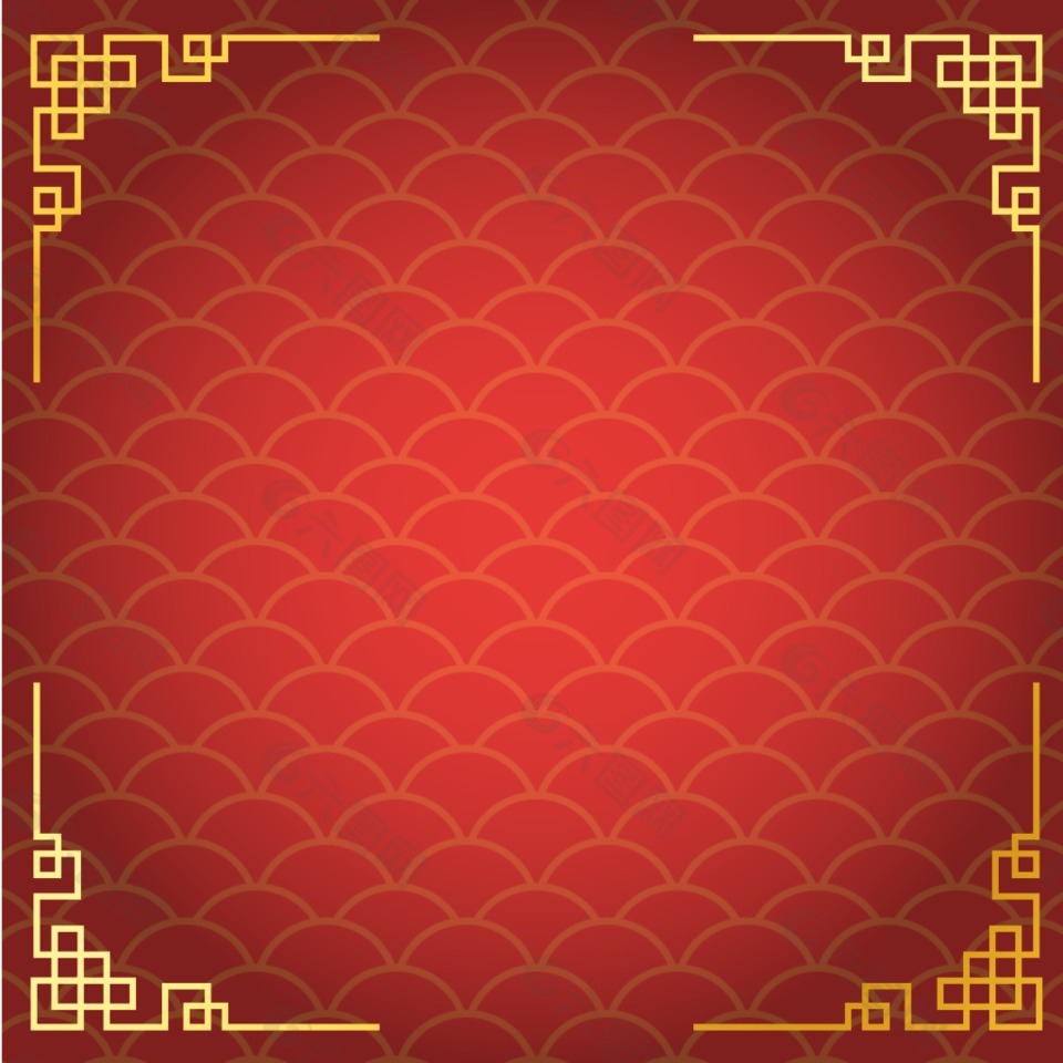 簡潔扁平新年復(fù)古背景