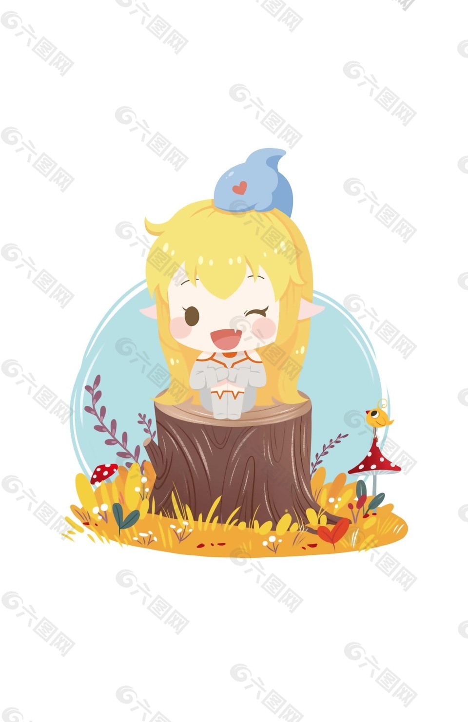 卡通可爱少女png元素