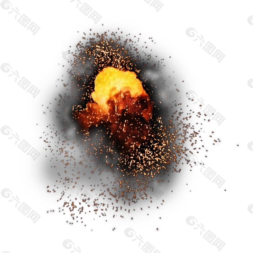 爆炸火焰石塊png元素
