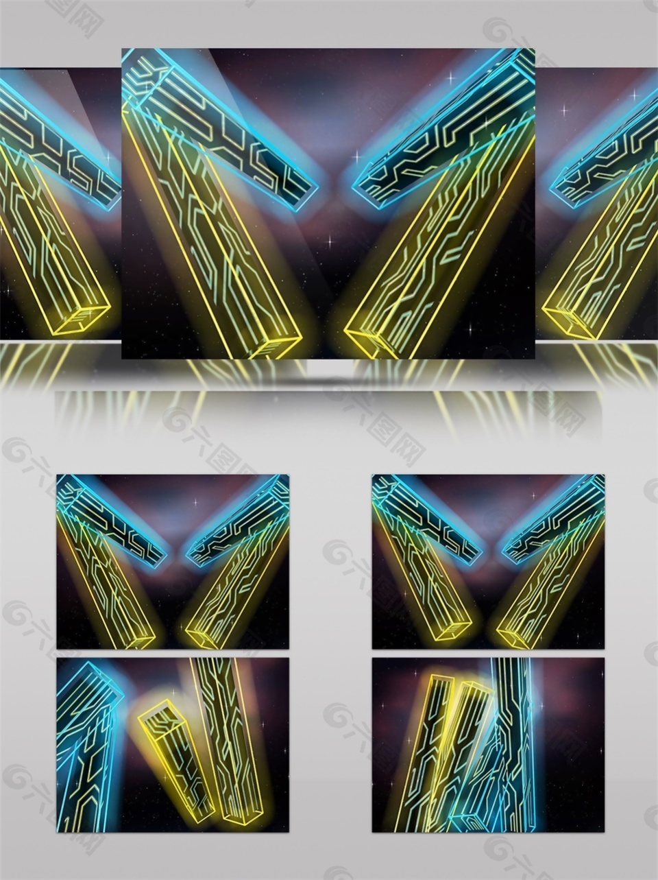 金色炫光光束動態(tài)視頻素材