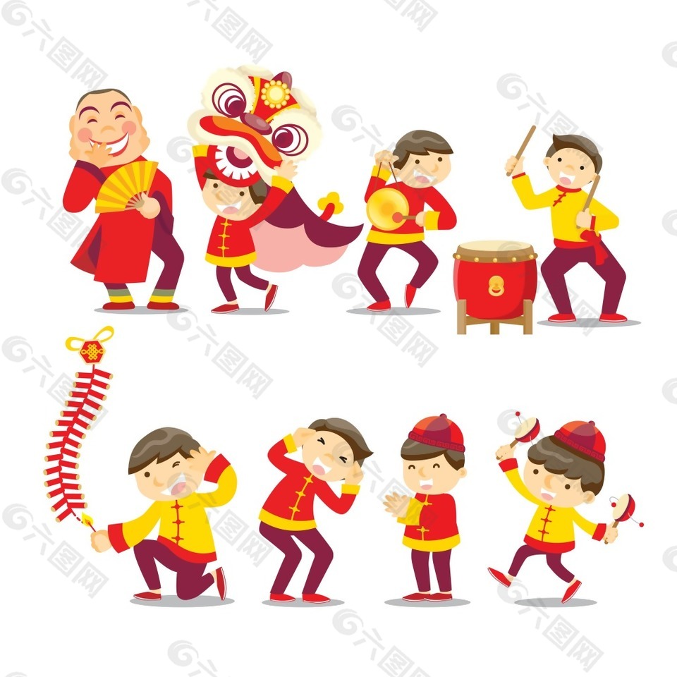 歡歡喜喜狗年春節(jié)拜年元素合集