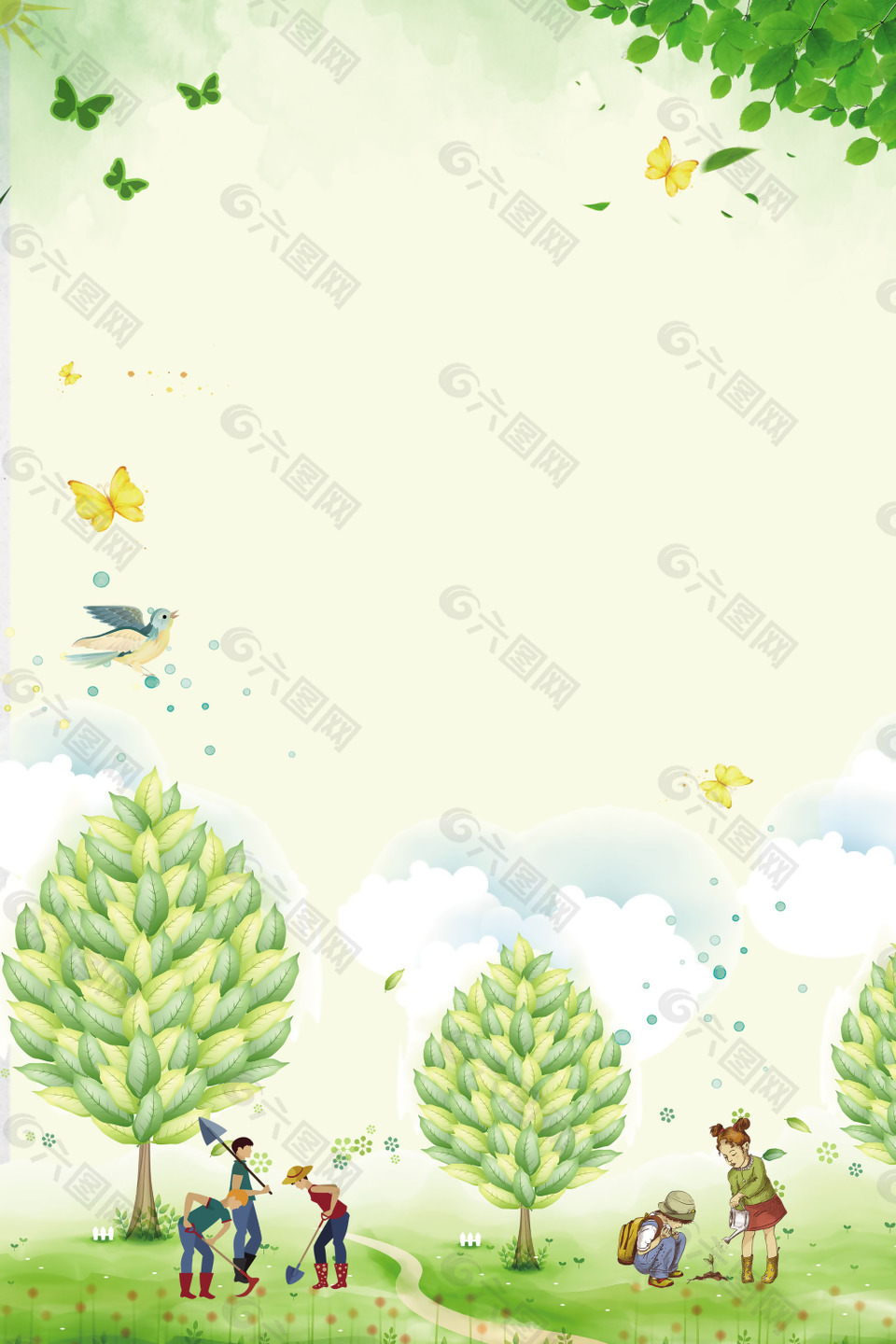 312植樹節(jié)海報背景設計