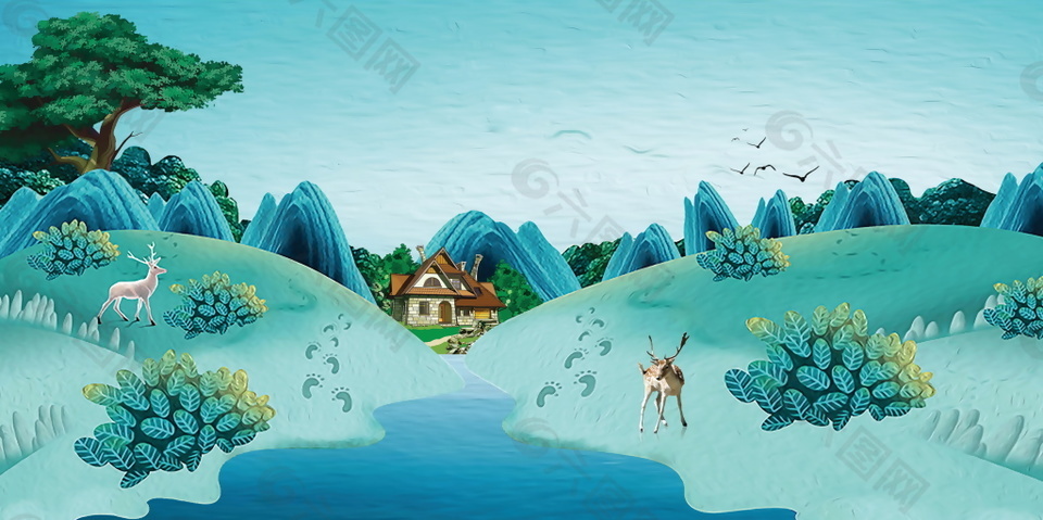 唯美房地產(chǎn)海報(bào)背景設(shè)計(jì)