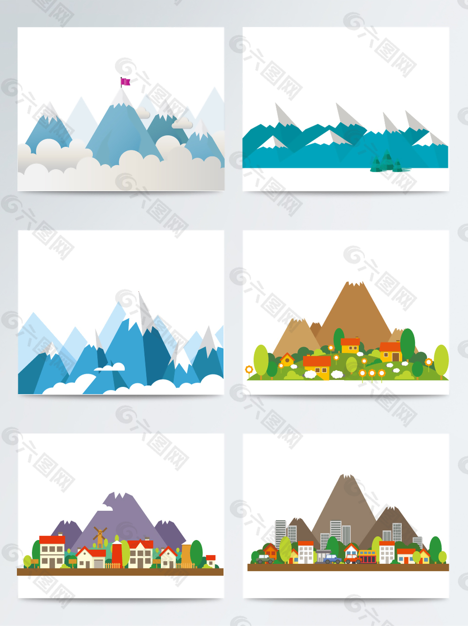 創(chuàng)意矢量山脈插畫