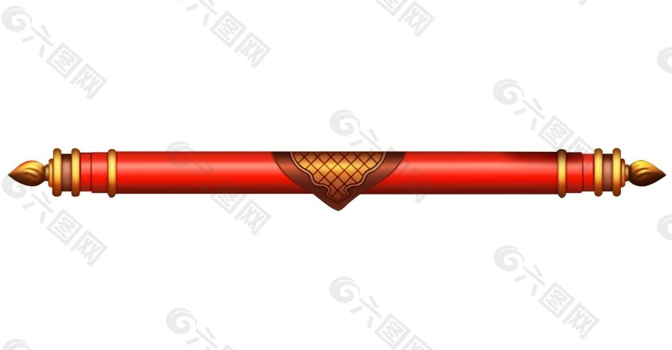 紅色古風(fēng)卷軸png元素