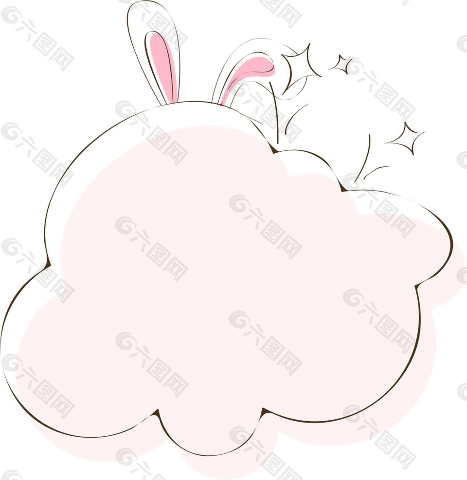卡通兔兔裝飾png元素