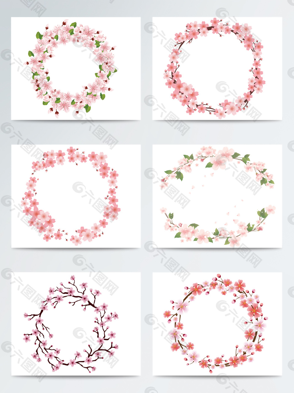 桃花花環(huán)矢量素材