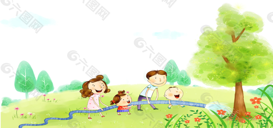 親子活動植樹節(jié)banner背景海報