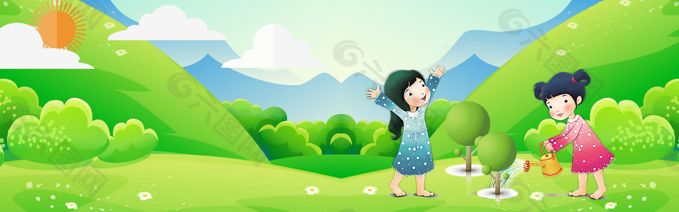 植树节绿色植物banner