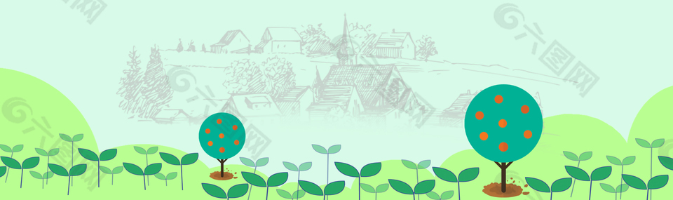 春季植树节清新卡通绿色banner
