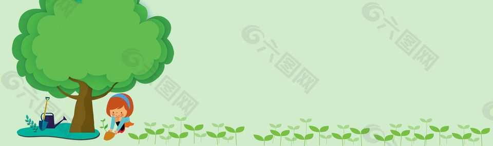 312植樹節(jié)扁平化綠樹簡約海報(bào)背景