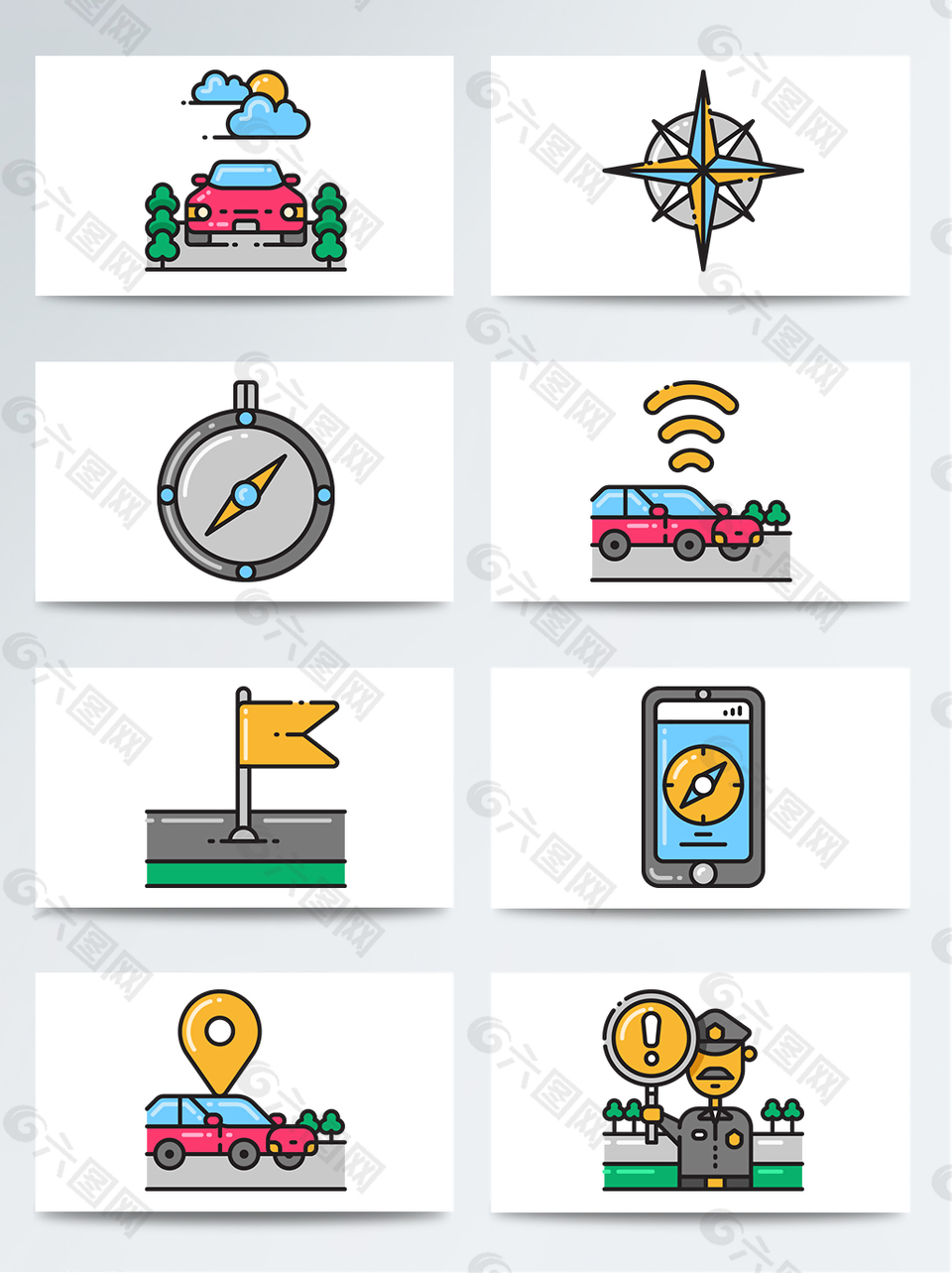 簡單設(shè)計地圖裝飾圖標(biāo)