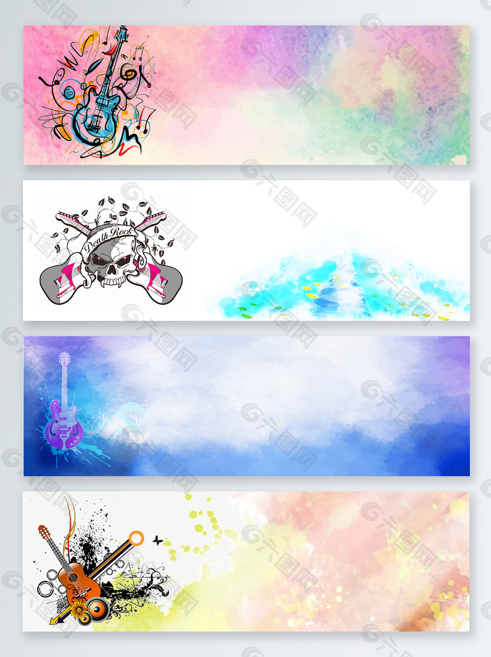 創(chuàng)意音樂(lè)涂鴉banner背景PSD源文件