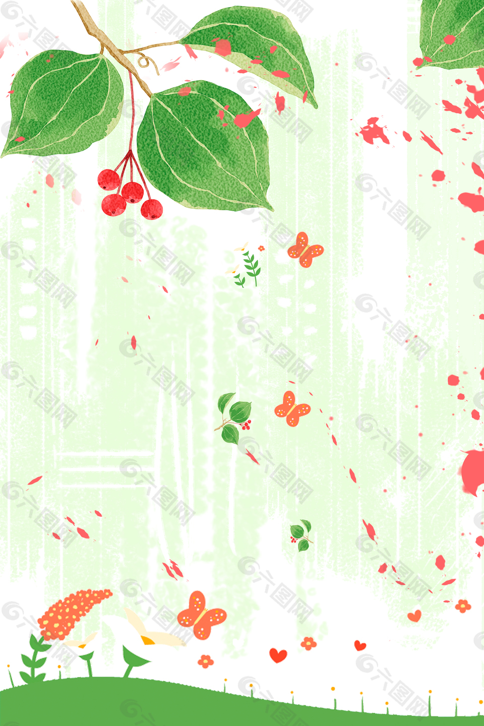 春季美景背景海報(bào)