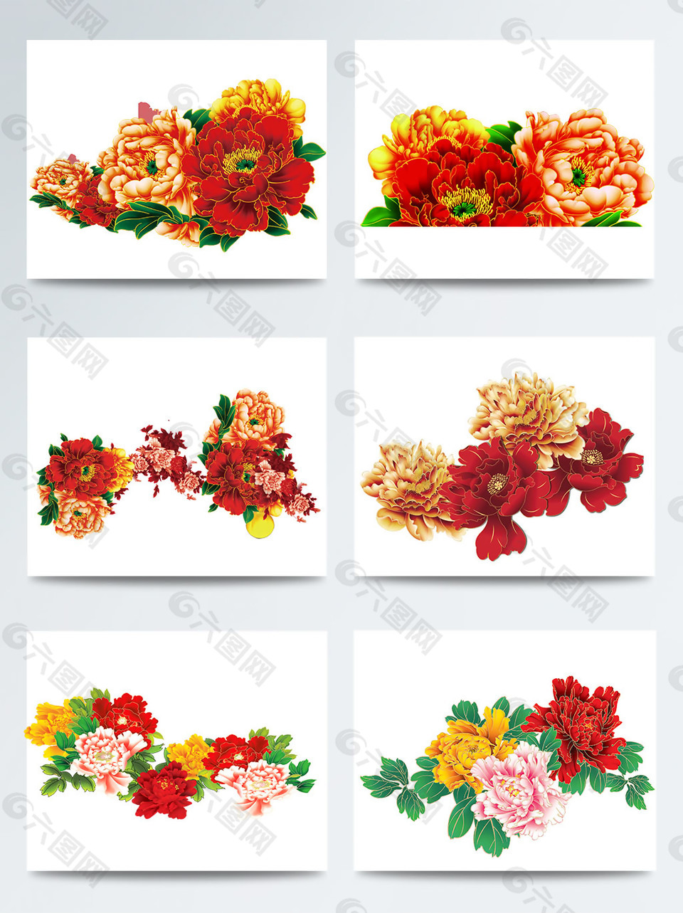 花開富貴之紅色牡丹