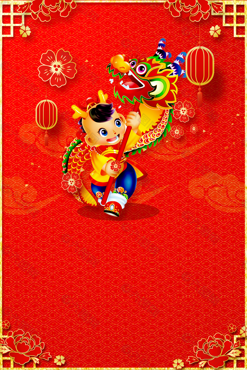 紅色喜慶龍?zhí)ь^背景