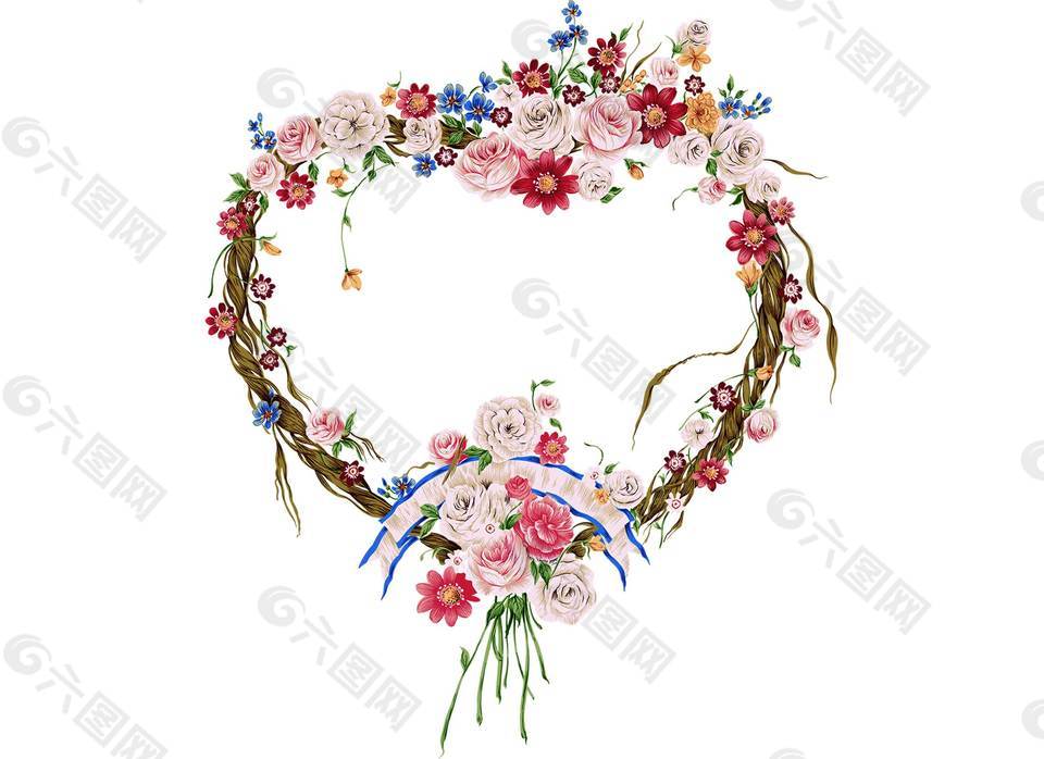 清新唯美花環(huán)png元素