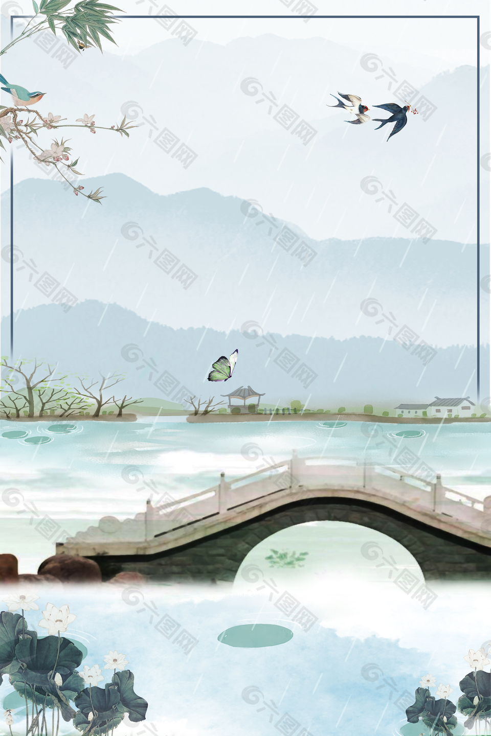 中国风清明节创意海报
