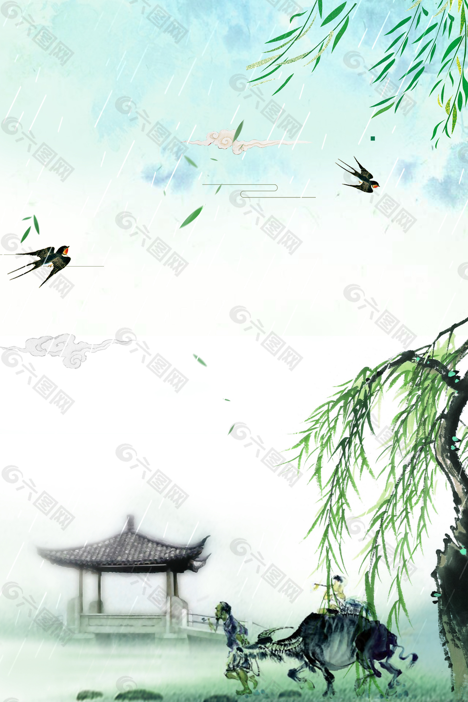 中国风清明节创意海报