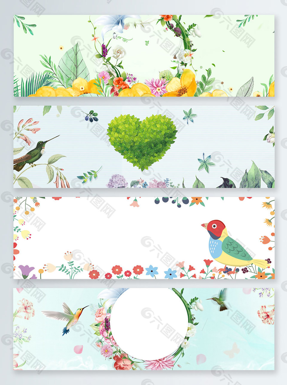 早春踏青花鳥(niǎo)banner背景