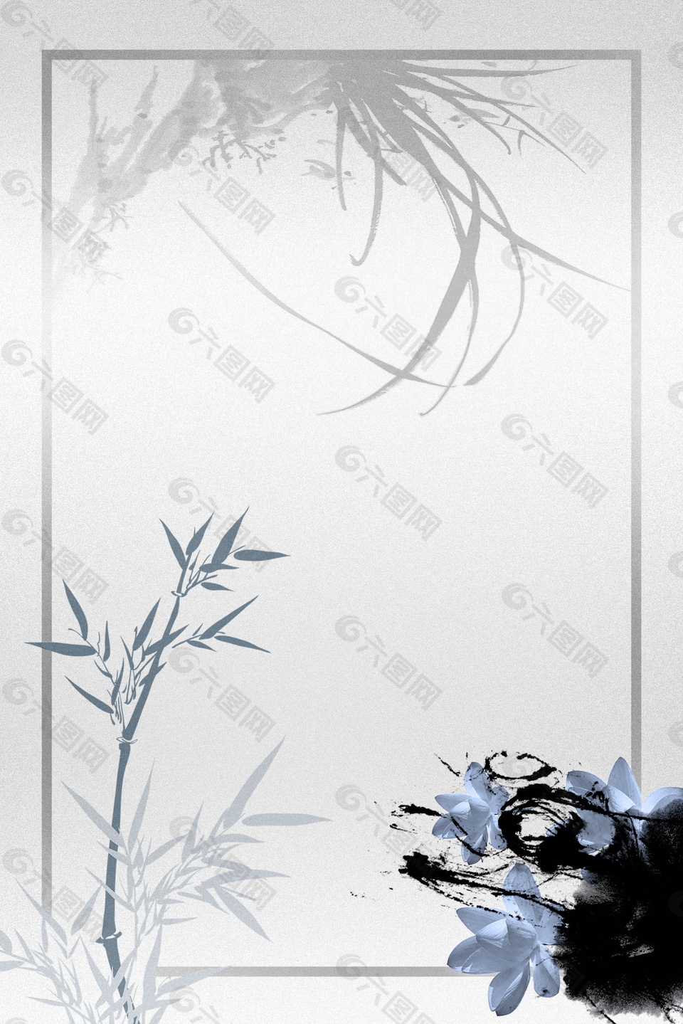 中國風(fēng)古典水墨竹子背景設(shè)計