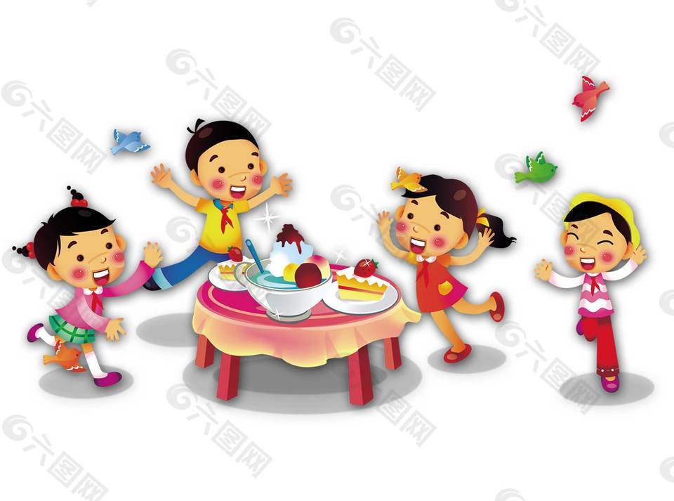 小孩子歡喜一起吃飯的元素