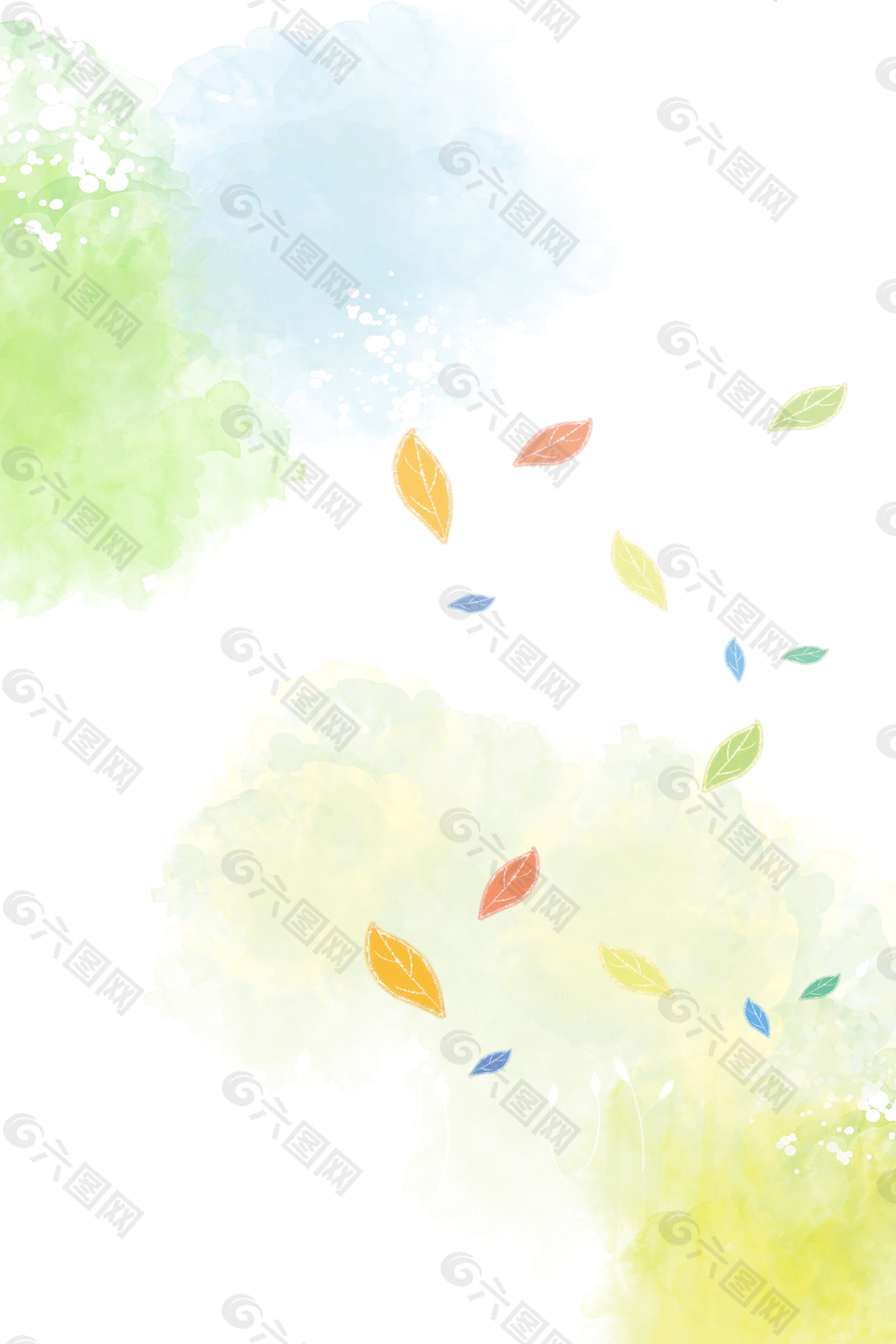 水彩手绘清新梦幻简约春季上新背景