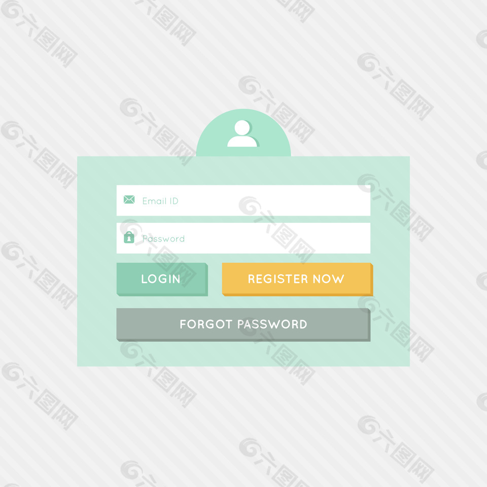 简约清新斜条底纹UI登录注册页面
