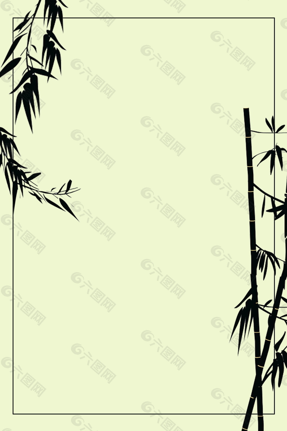 中國風水墨竹子海報背景設計