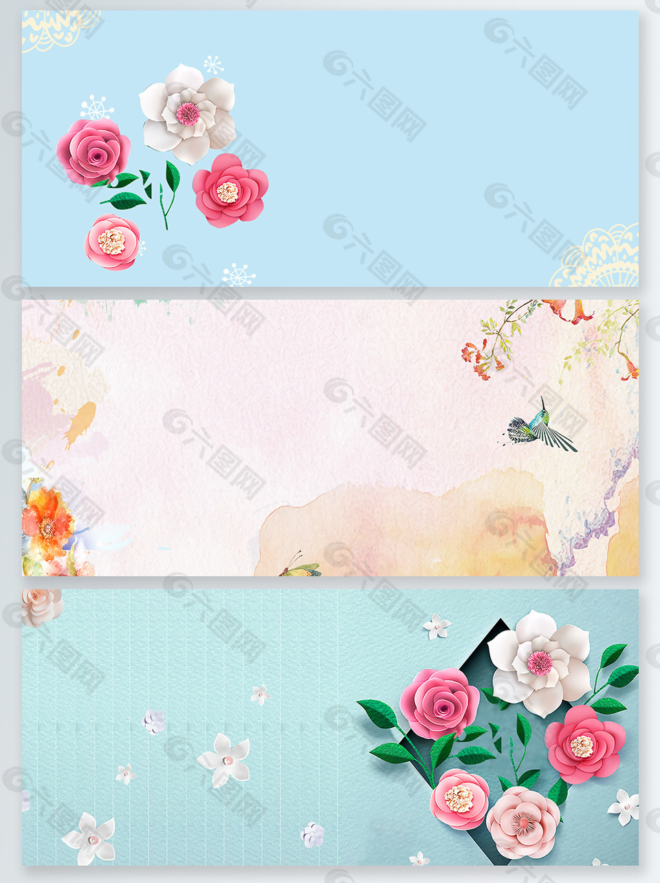 花朵母親節(jié)產(chǎn)品促銷展板背景
