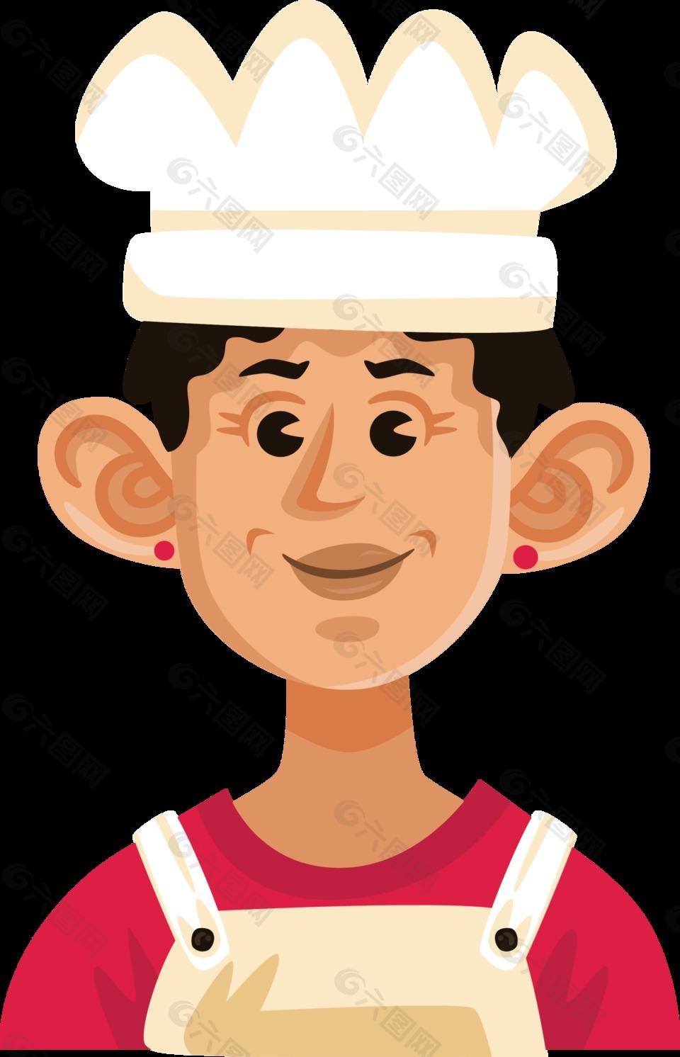 清新畫風面包烘培師勞動節節日元素