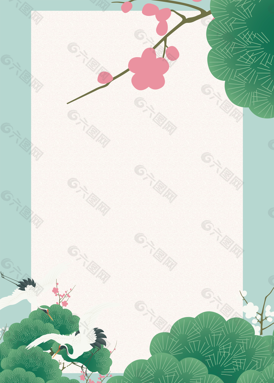卡通簡(jiǎn)約手繪桃花背景