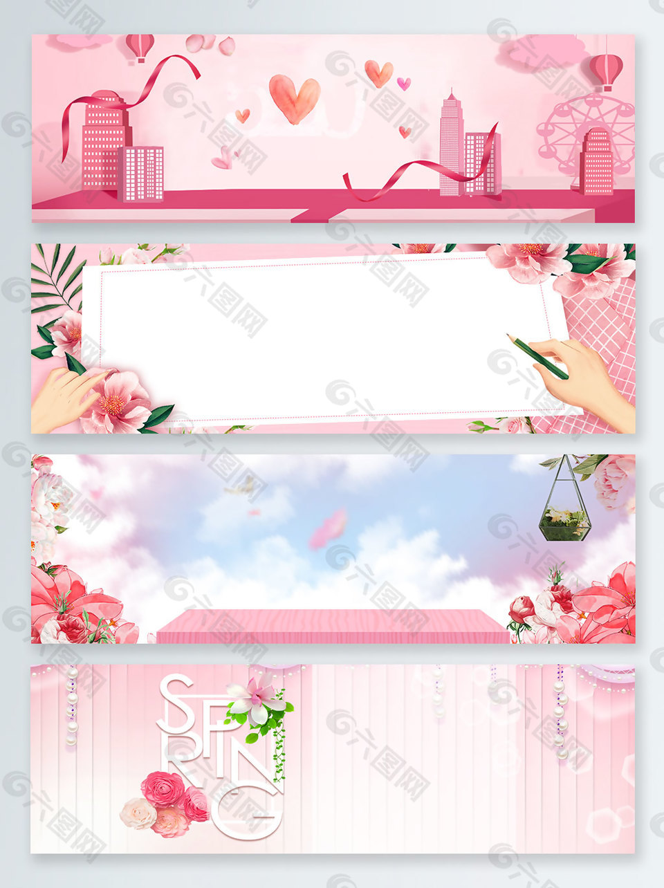 上新母亲节感恩banner背景