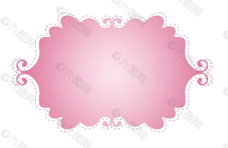 手繪花紋邊框元素