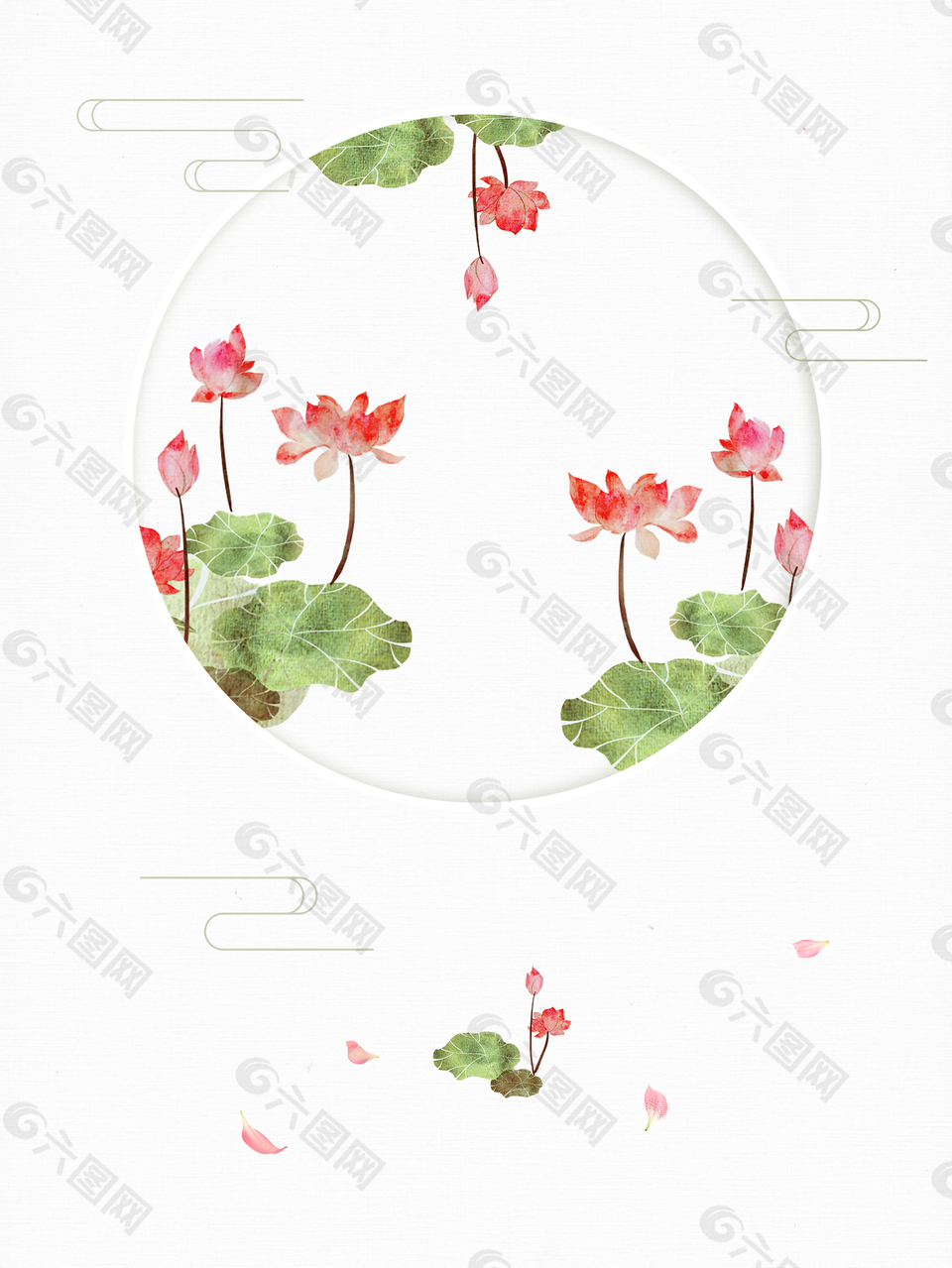 夏季清新荷花背景