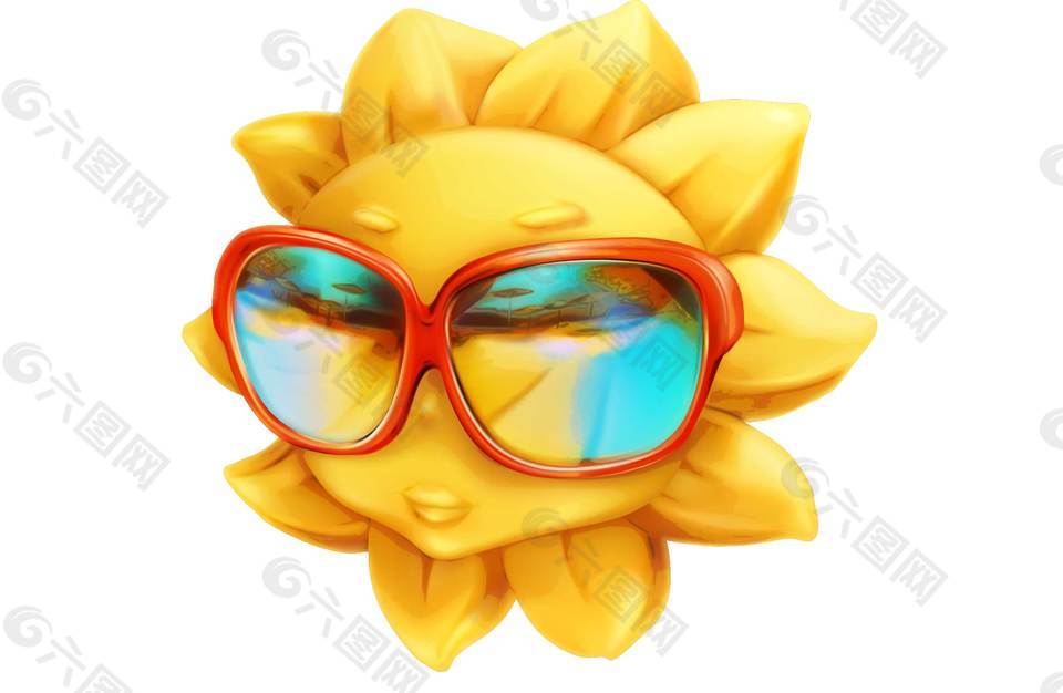 手绘太阳眼镜元素