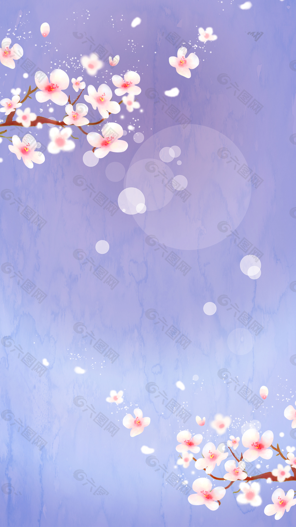 紫色唯美桃花背景
