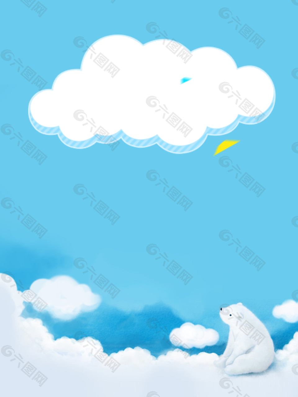 藍(lán)色矢量卡通夏日背景