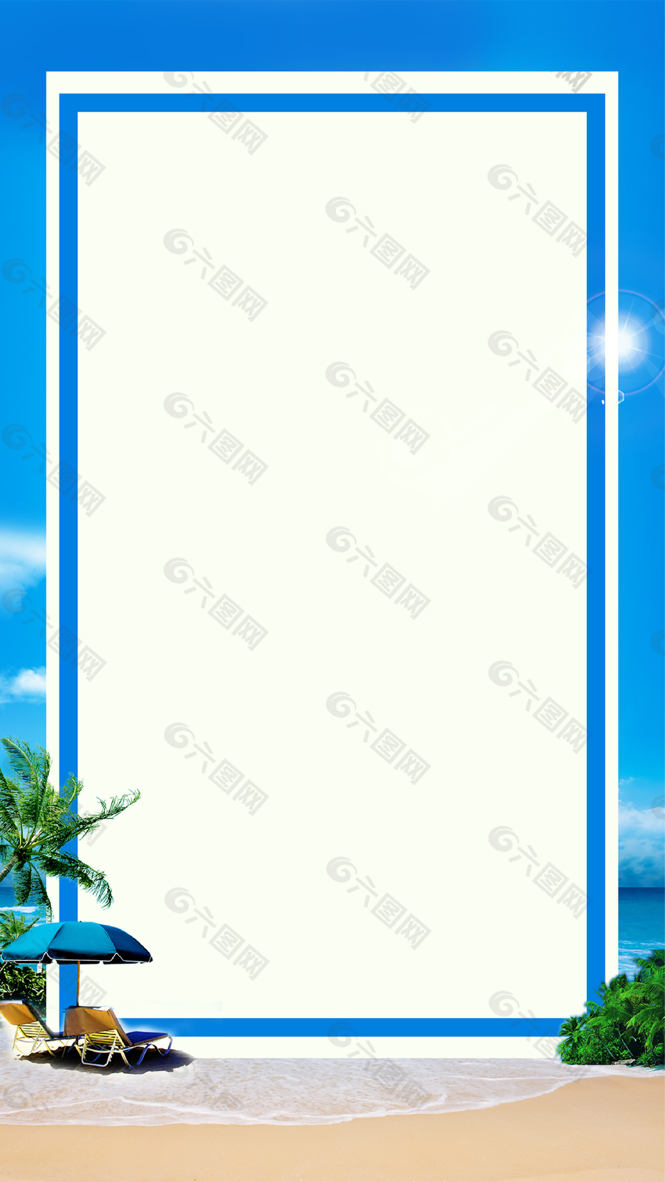 夏季上新海灘促銷防曬度假背景