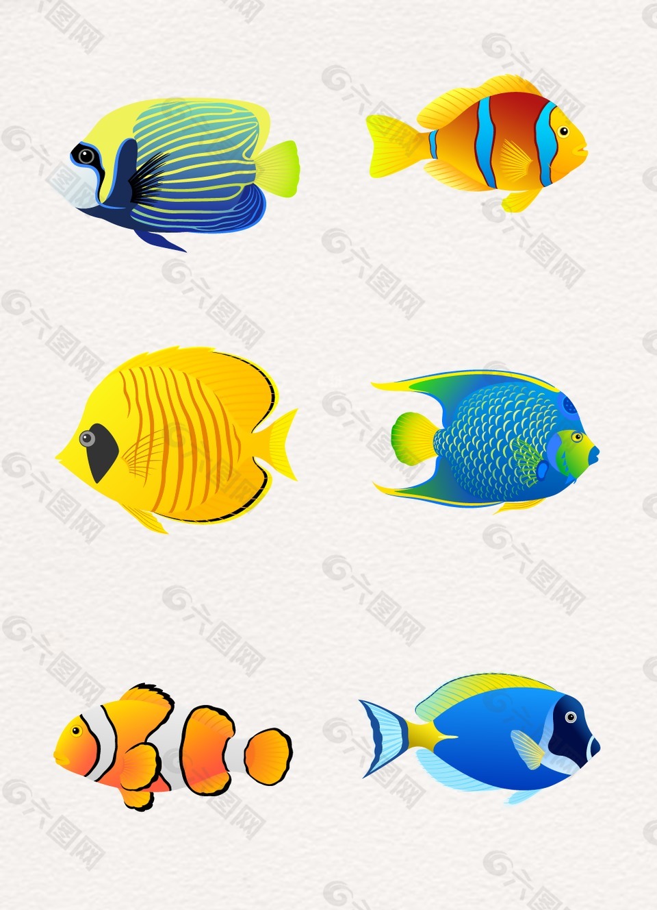 卡通魚類裝飾圖案